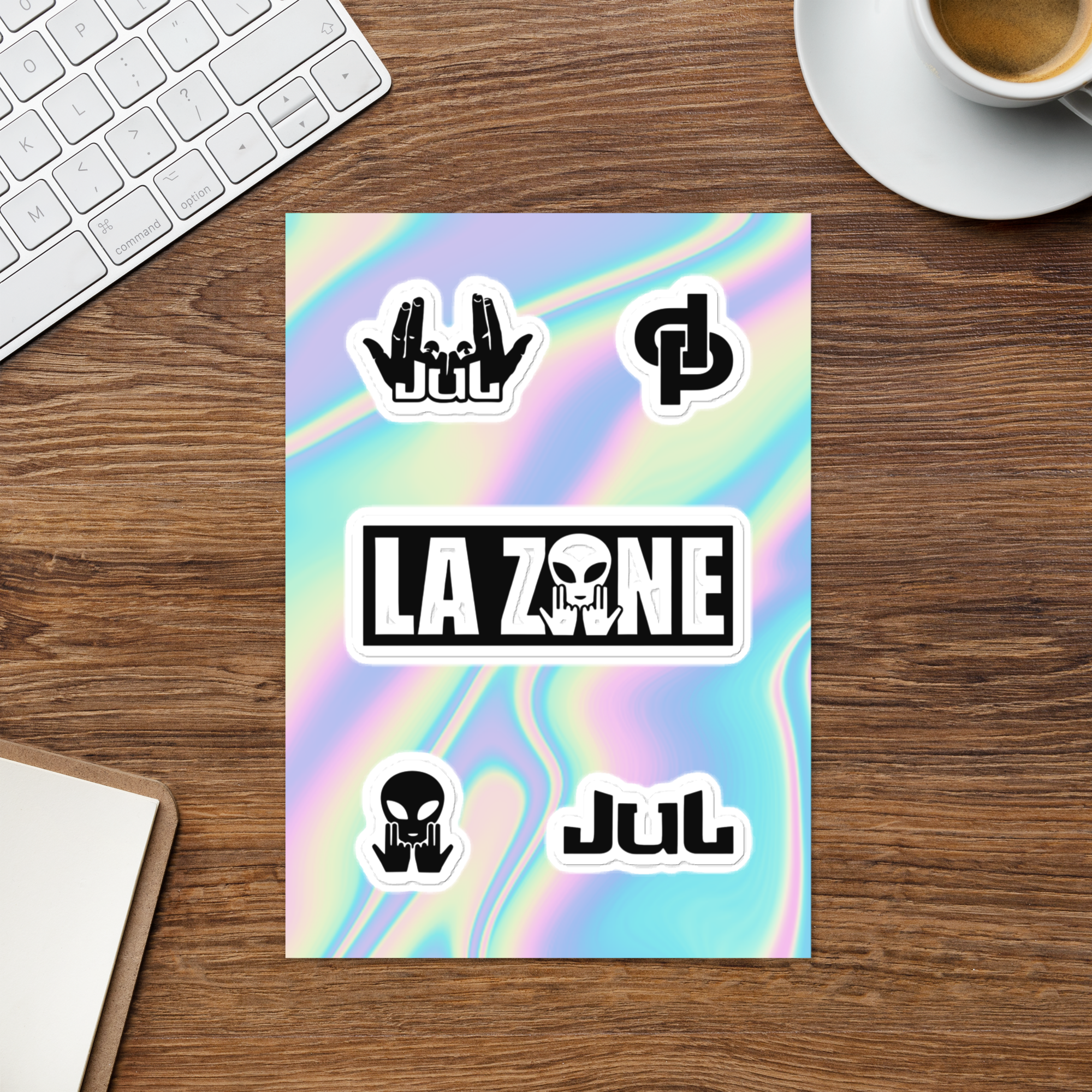 Feuille d'autocollants Noir