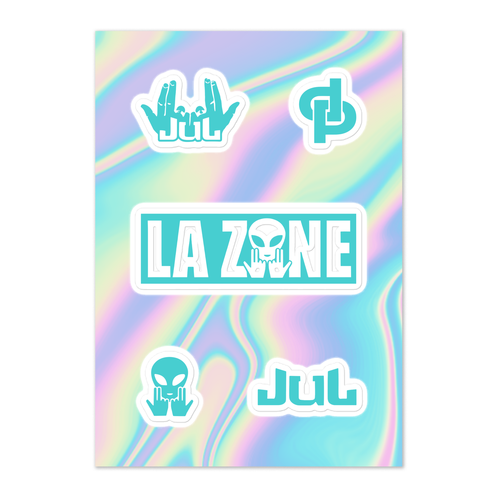 Feuille d'autocollants Turquoise