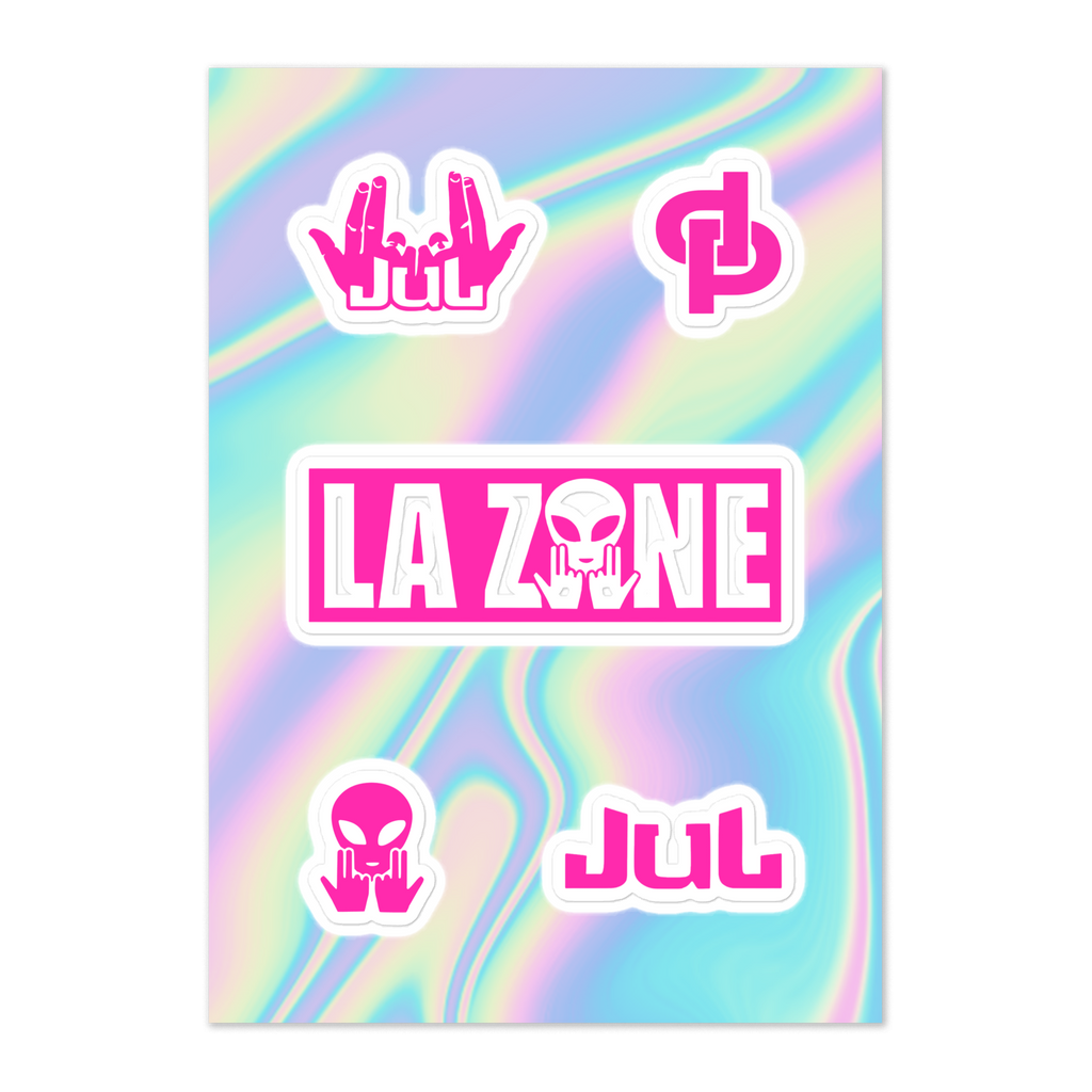 Feuille d'autocollants Rose Fluo